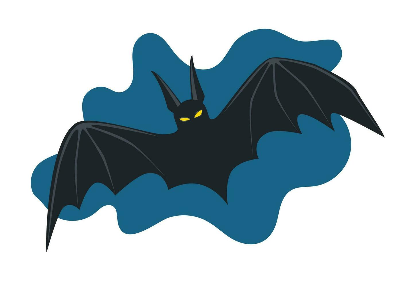 Bat flying in the night sky vector