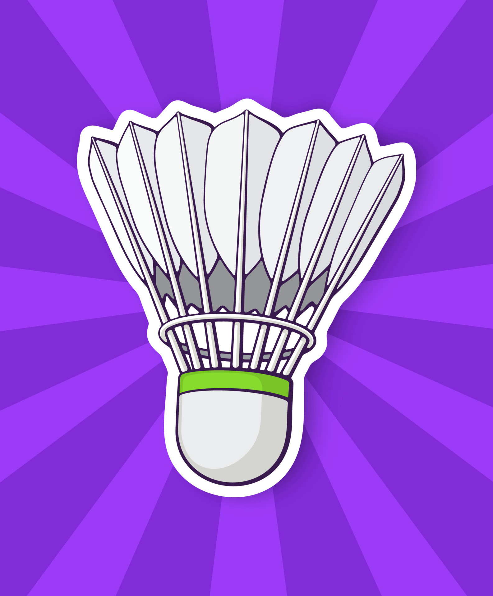 Sticker shuttlecock for badminton from bird feathers 24096467 Vector
