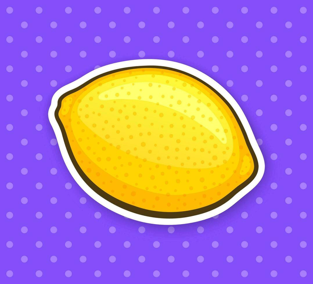 Sticker whole lemon vector