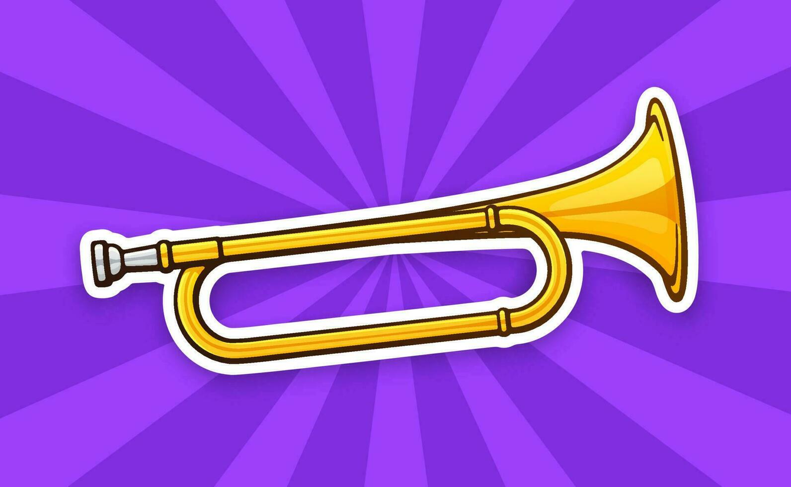pegatina de clásico música viento instrumento trompeta vector