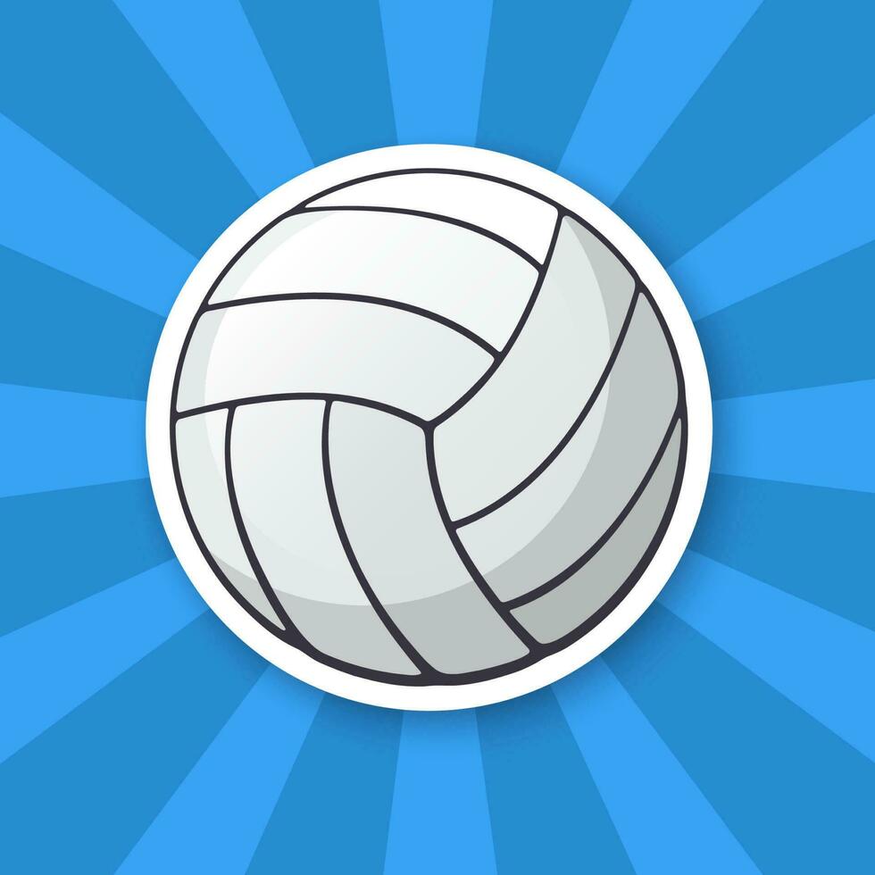 Sticker leather volleyball ball vector