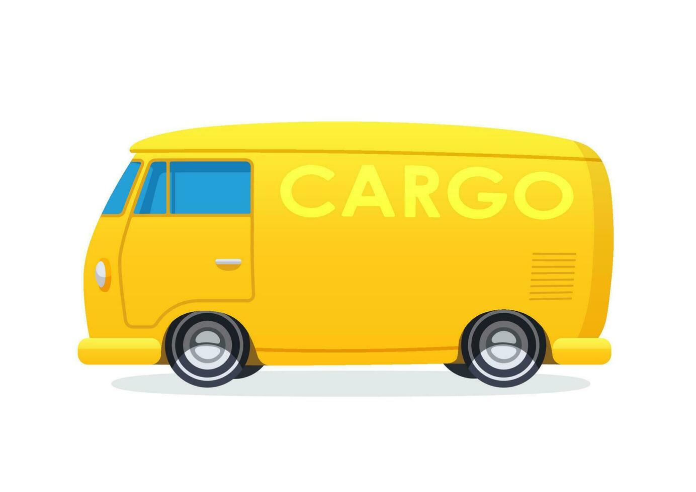 Retro van for cargo transportation in flat style vector