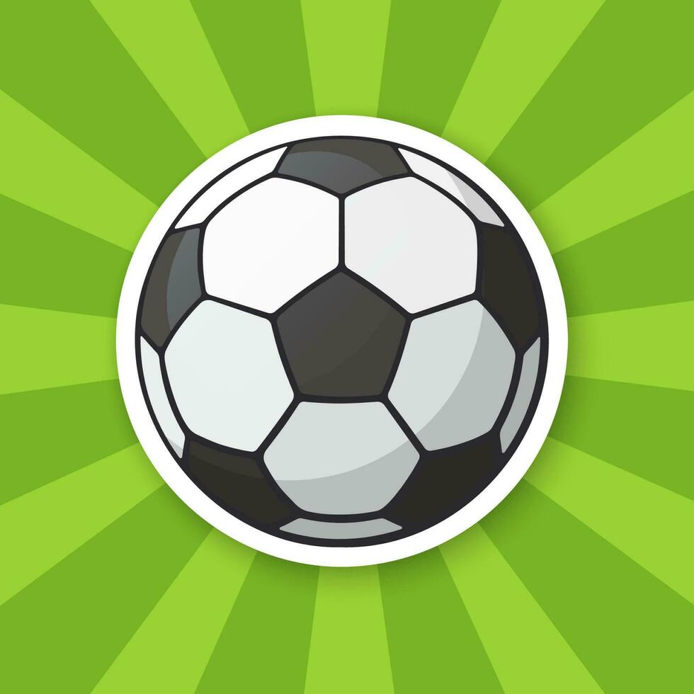 Sticker black and white soccer ball vector