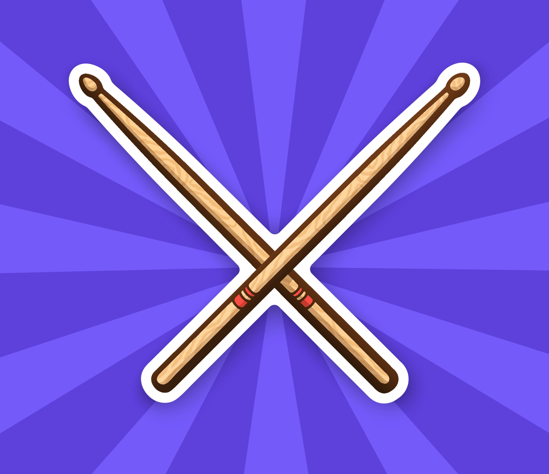 Sticker of crossed wooden drumsticks 24096523 Vector Art at Vecteezy