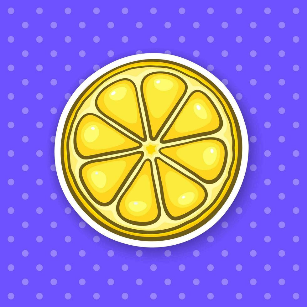 Sticker slice of lemon vector