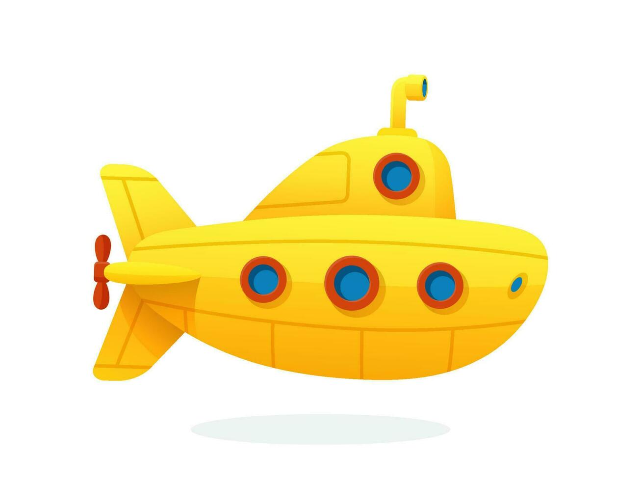 Toy yellow submarine in flat style vector