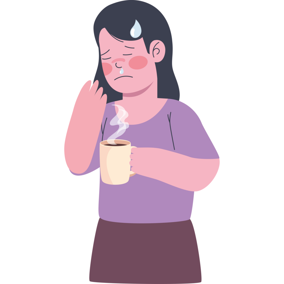 woman sick with drink hot png