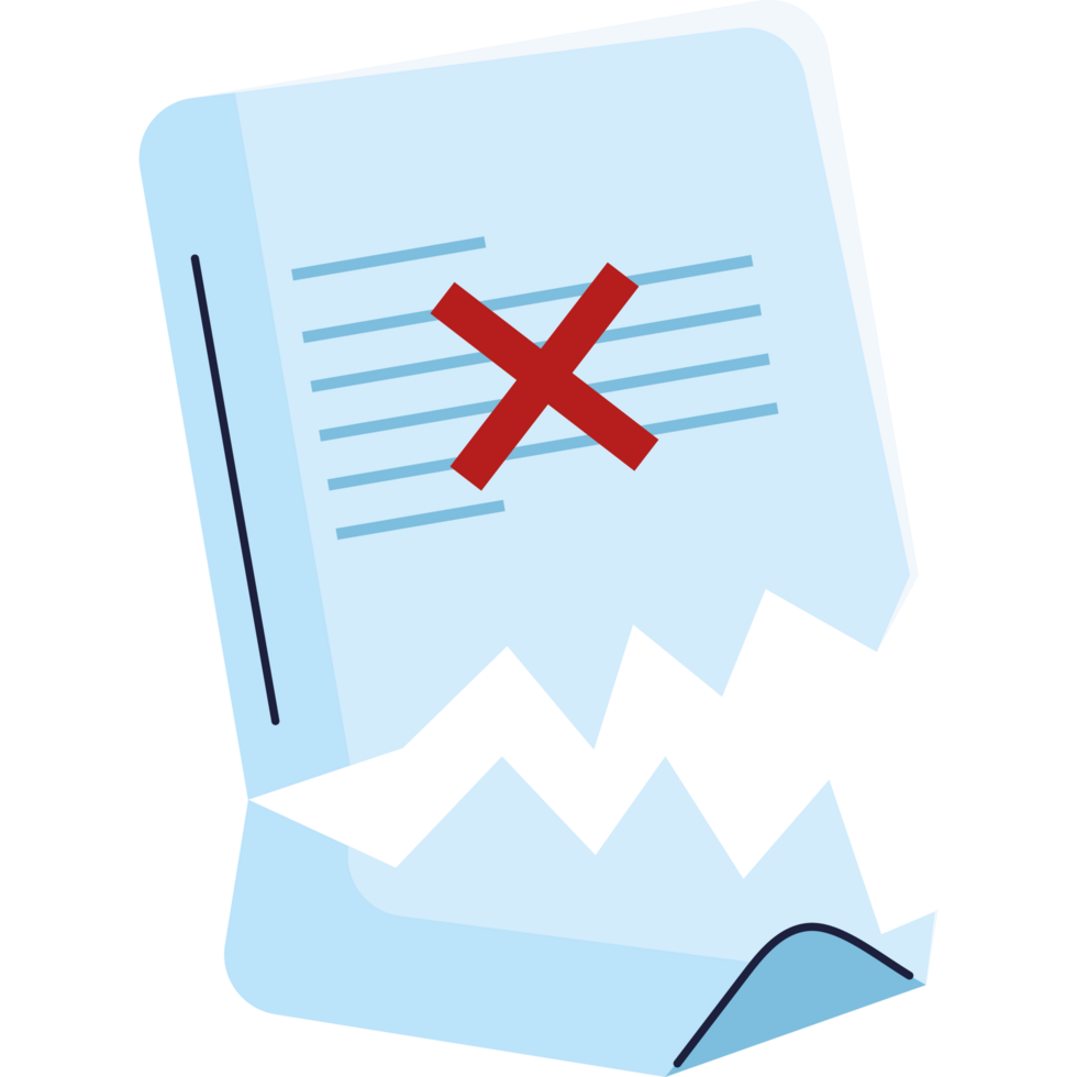 paper document torn error png