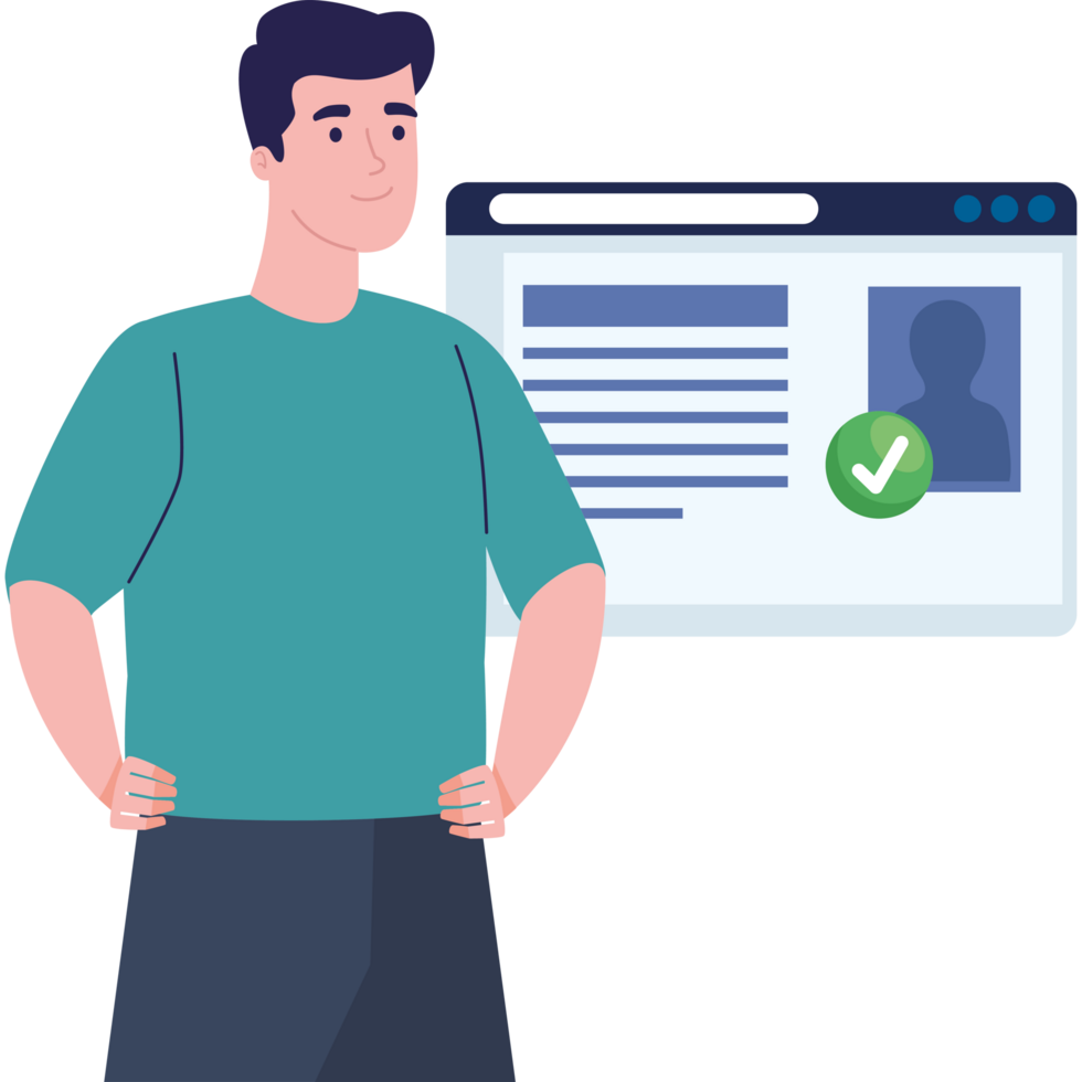 man with webpage template png