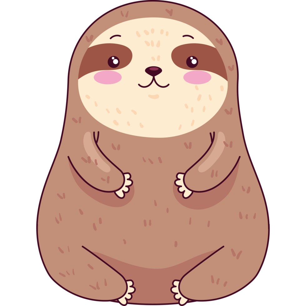 mignon animal kawaii paresseux png