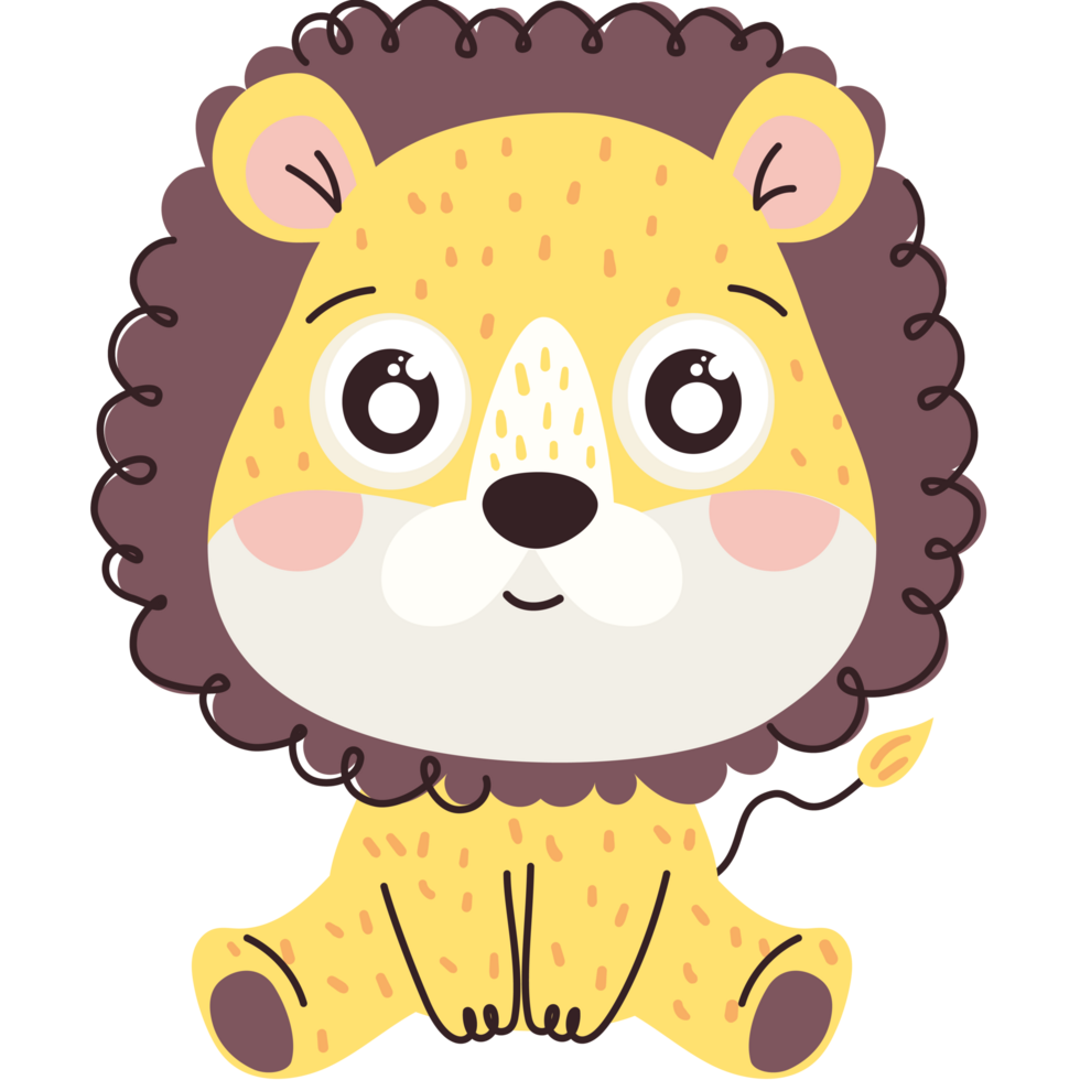 cute lion animal png