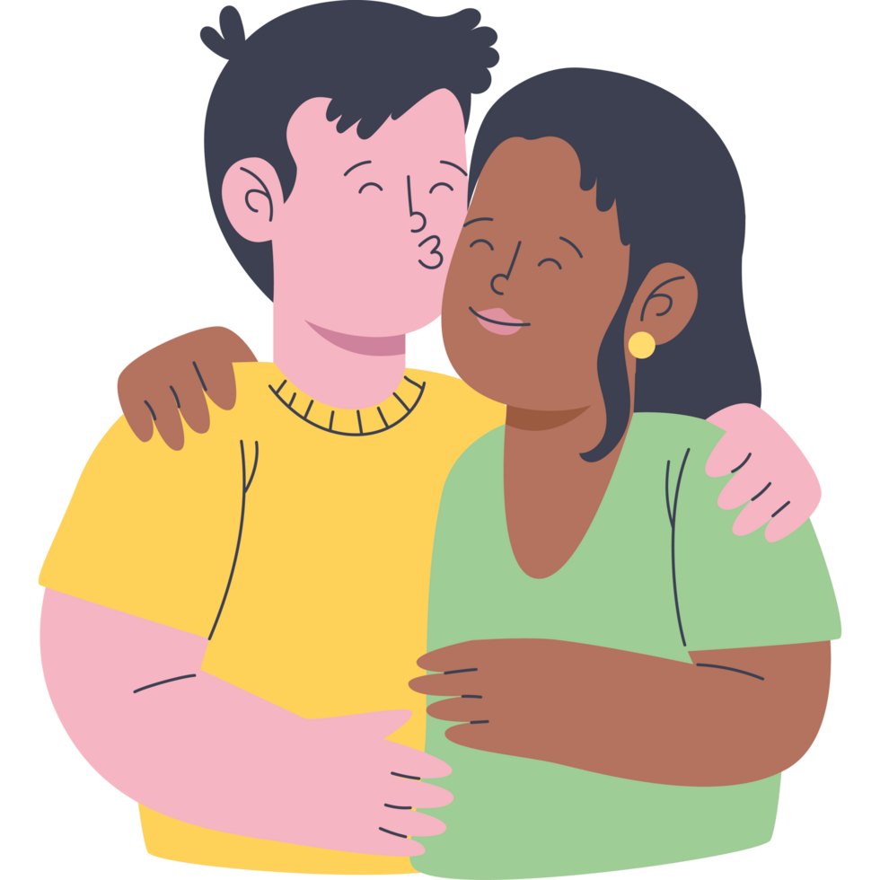 Interracial Lovers Couple 24096680 Png