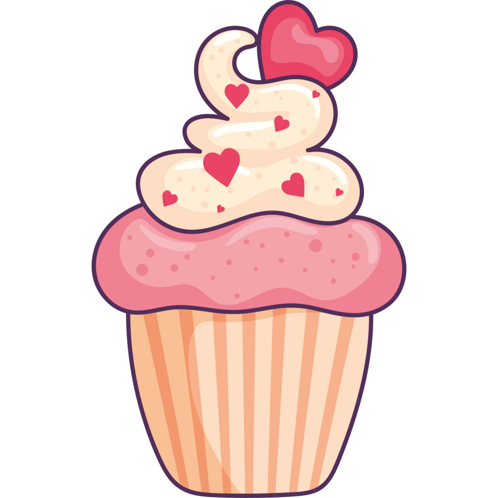 hearts in sweet cupcake png