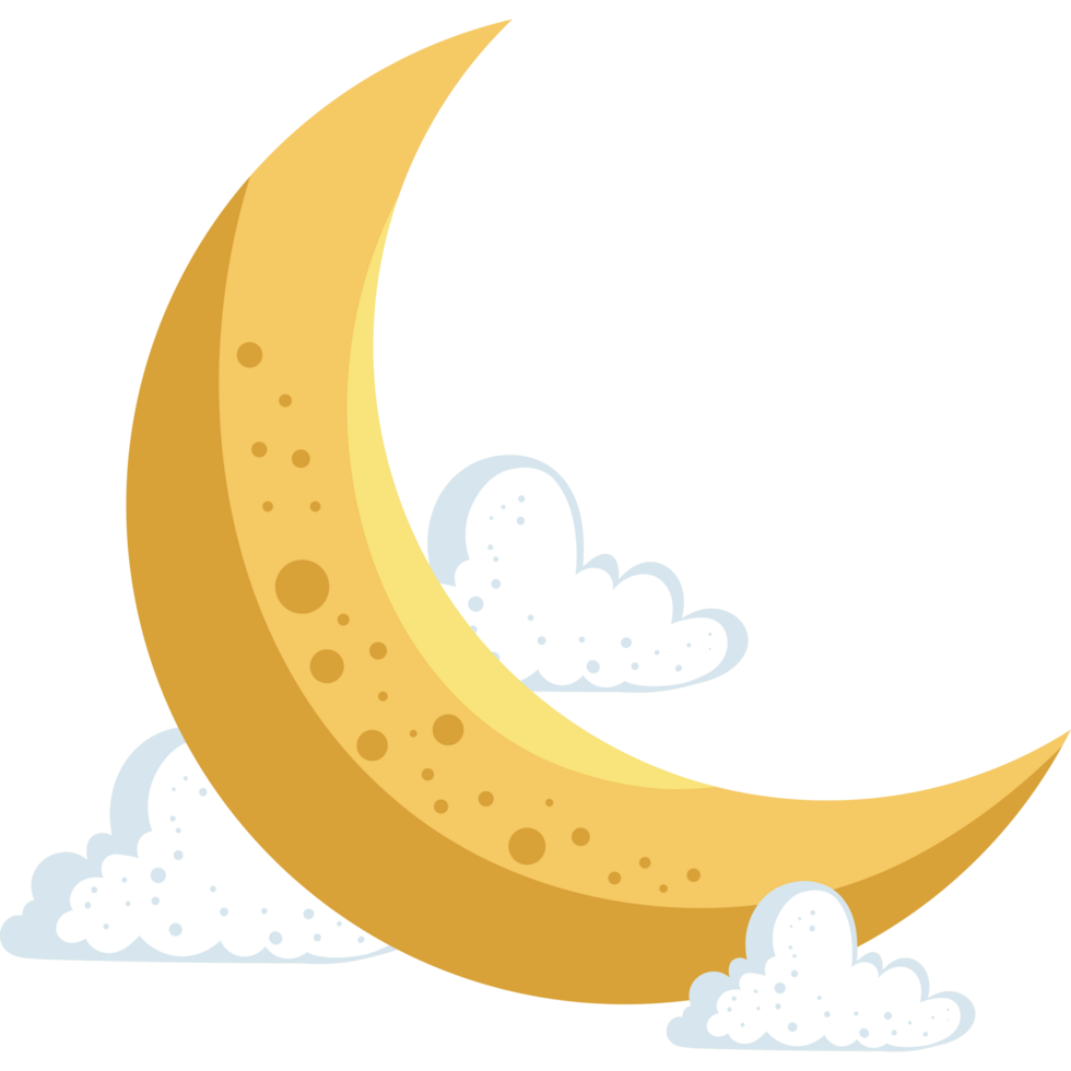 golden crescent moon png