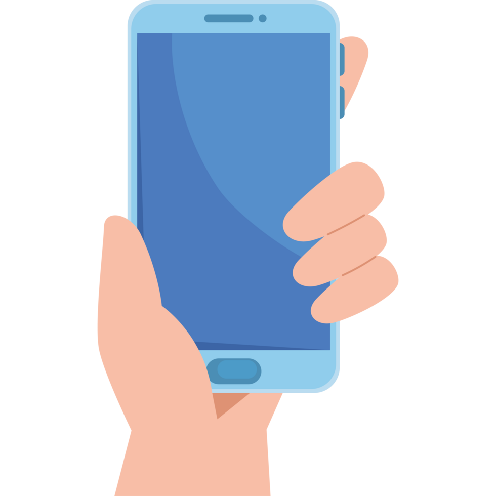 hand with smartphone device png