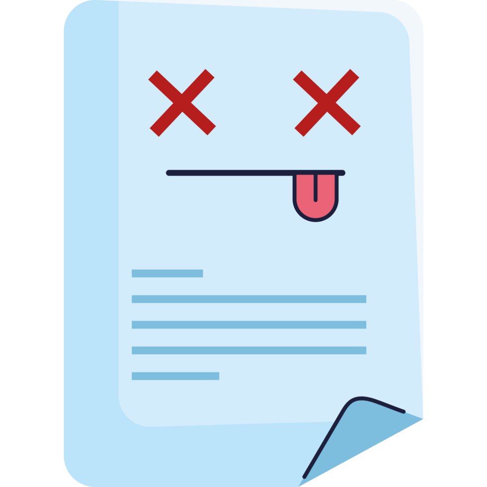 document with error face png