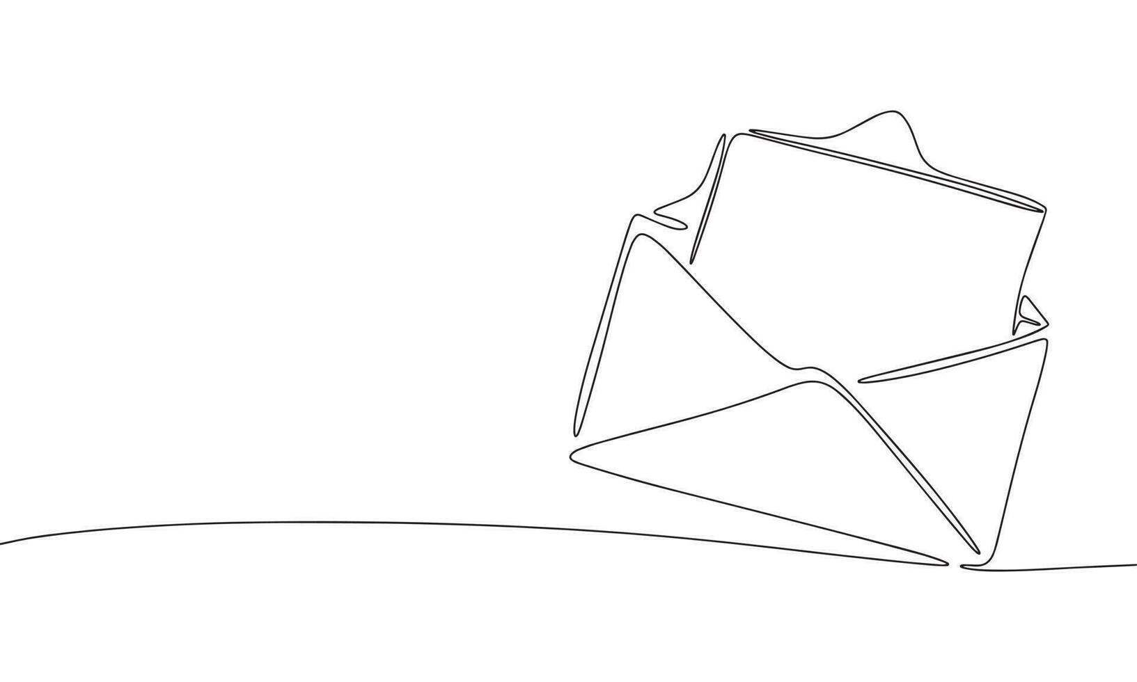 Letter in envelop. Continuous line one drawing. Vector illustration. Simple line illustration.