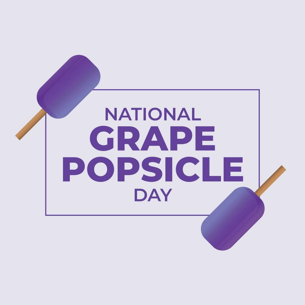 vector graphic of National Grape Popsicle Day good for National Grape