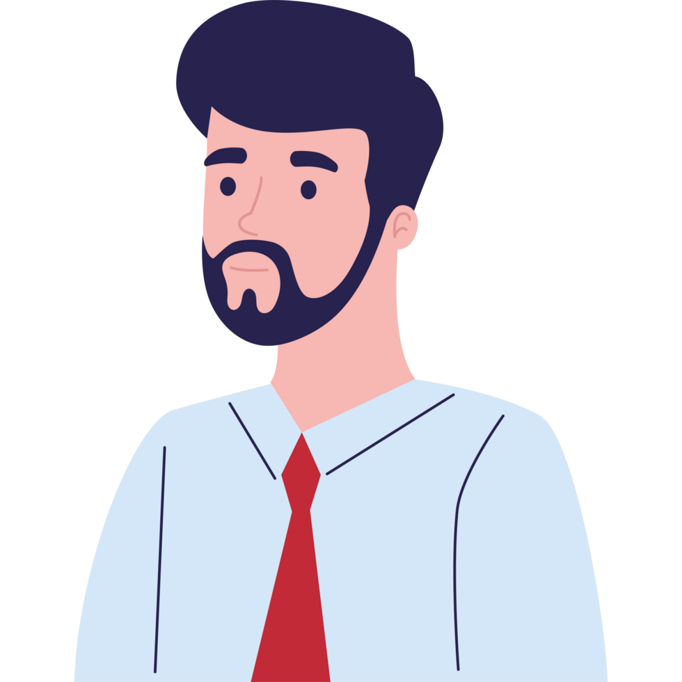 bearded businessman wearing red tie png