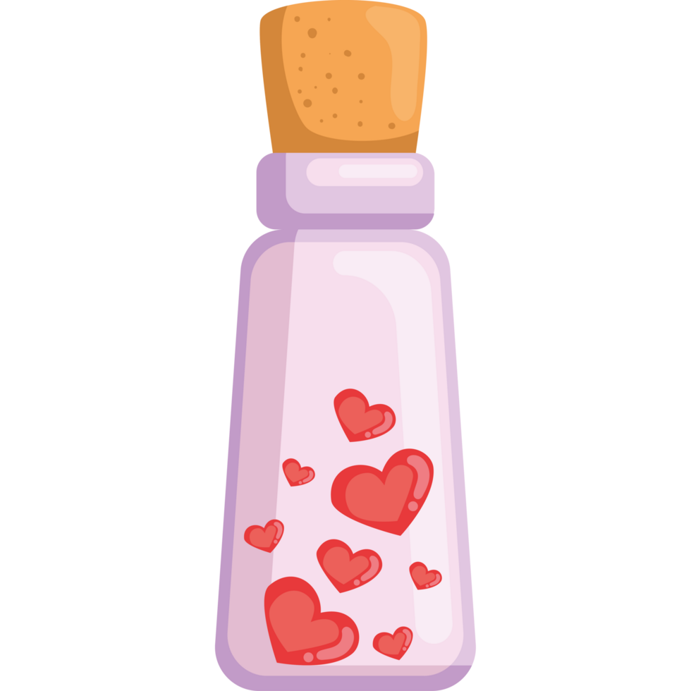 hearts love in bottle png