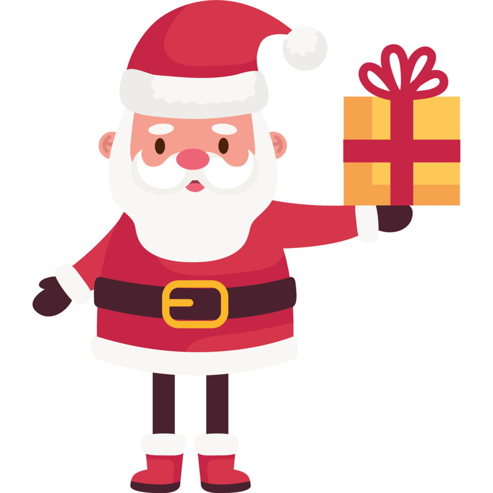 santa claus lifting gift png