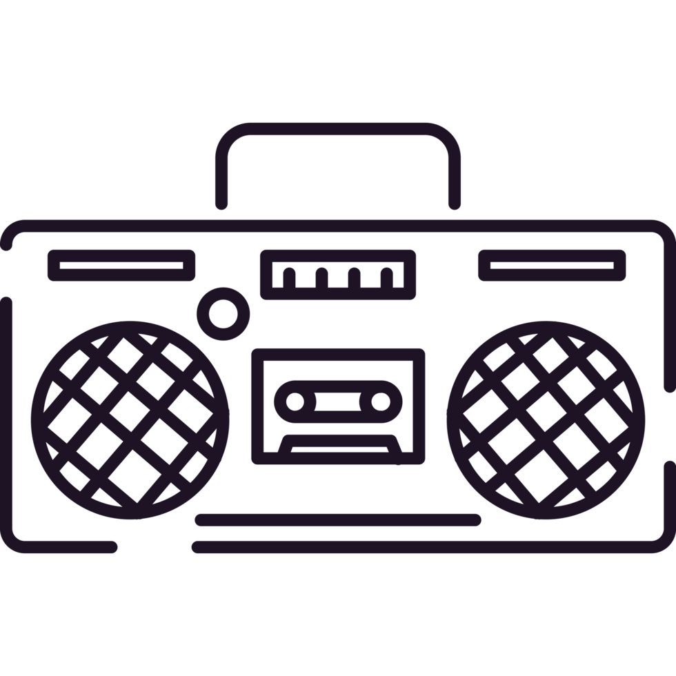 boombox music player line png