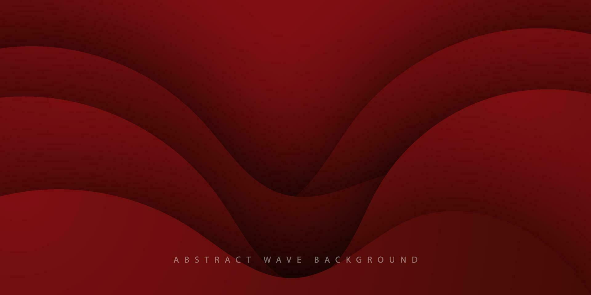 Wave abstract background with dark red gradient color on background. Eps10 Illustration vector