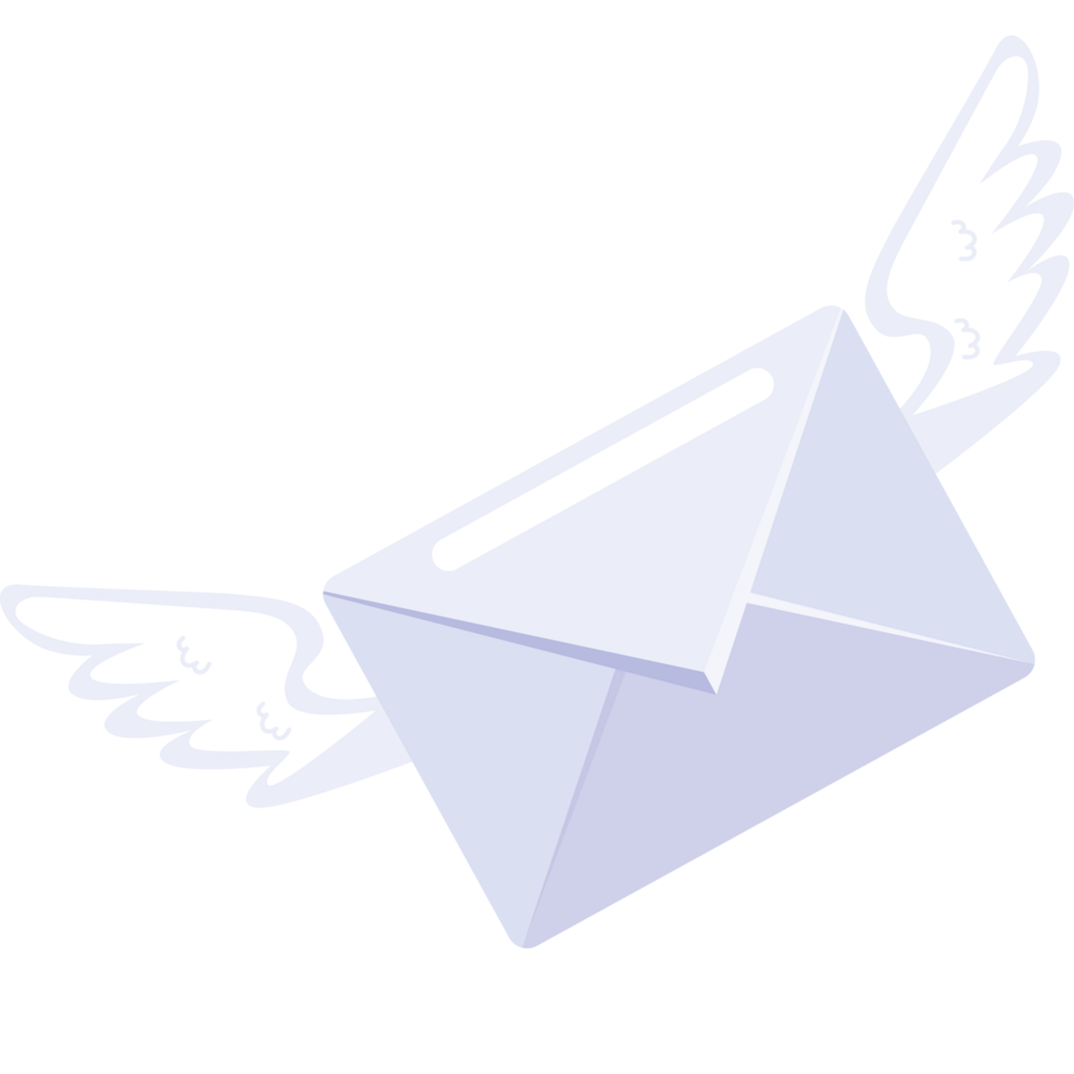 envelope email with wings png