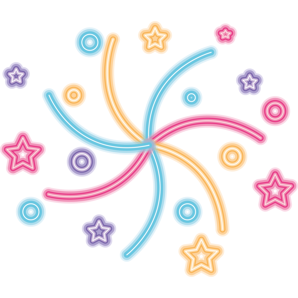 spiral with stars neon png