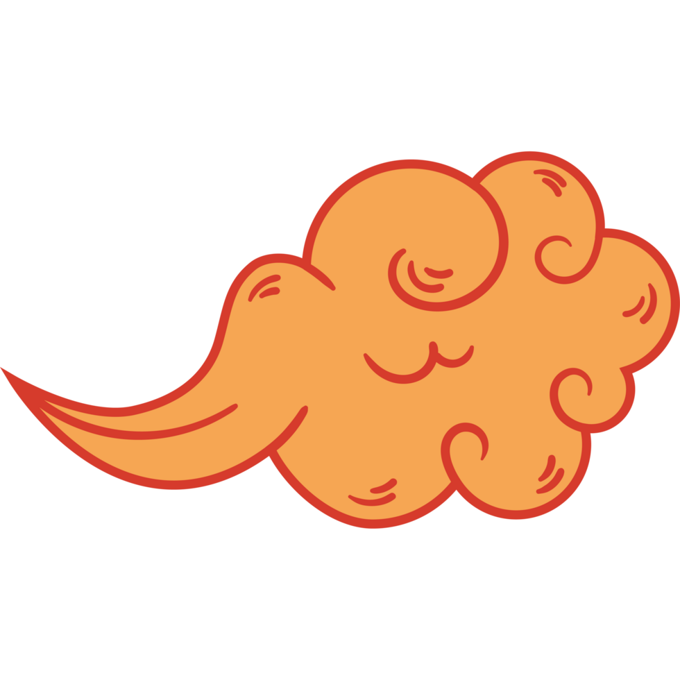 golden asian culture cloud png