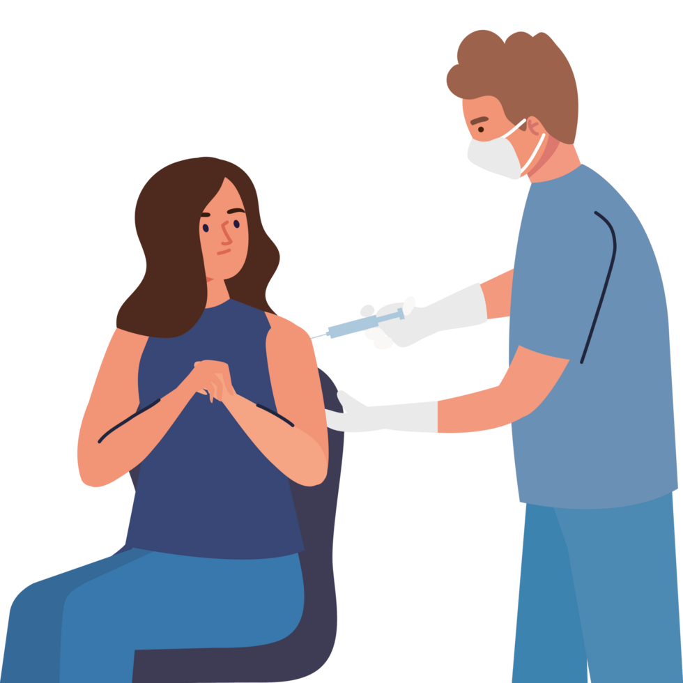 doctor applying vaccine of patient png