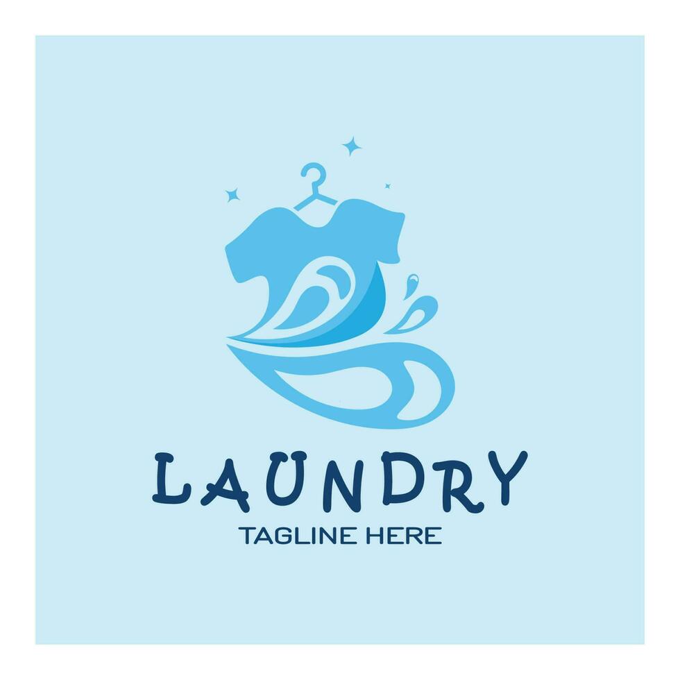 simple creative laundry logo, with the concept of a clothes or clothes washing machine, foam. water drops, logo for washing, clothes deodorizer, badge, company vector