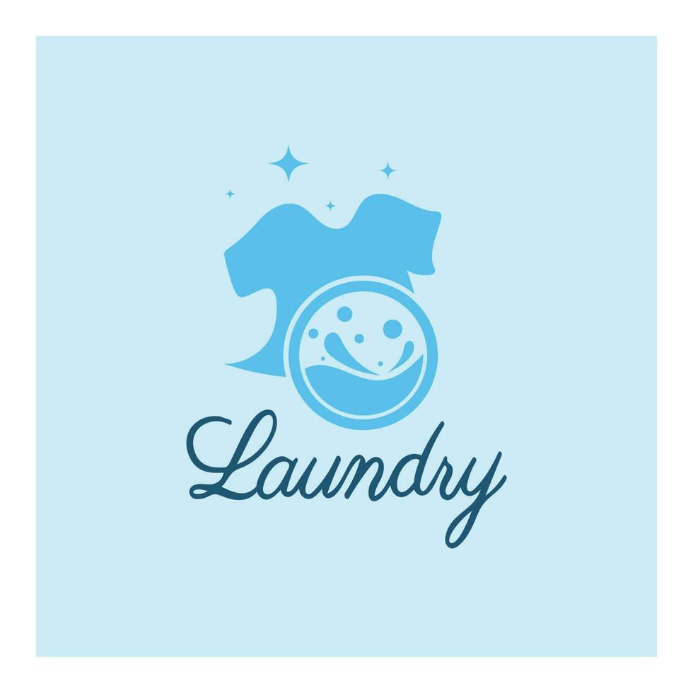 simple creative laundry logo, with the concept of a clothes or clothes washing machine, foam. water drops, logo for washing, clothes deodorizer, badge, company vector