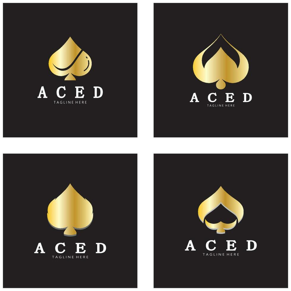 ace logo design for casino poker app games vector