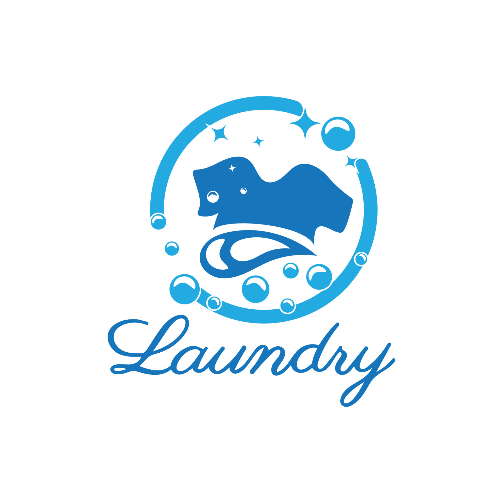 simple creative laundry logo, with the concept of a clothes or clothes