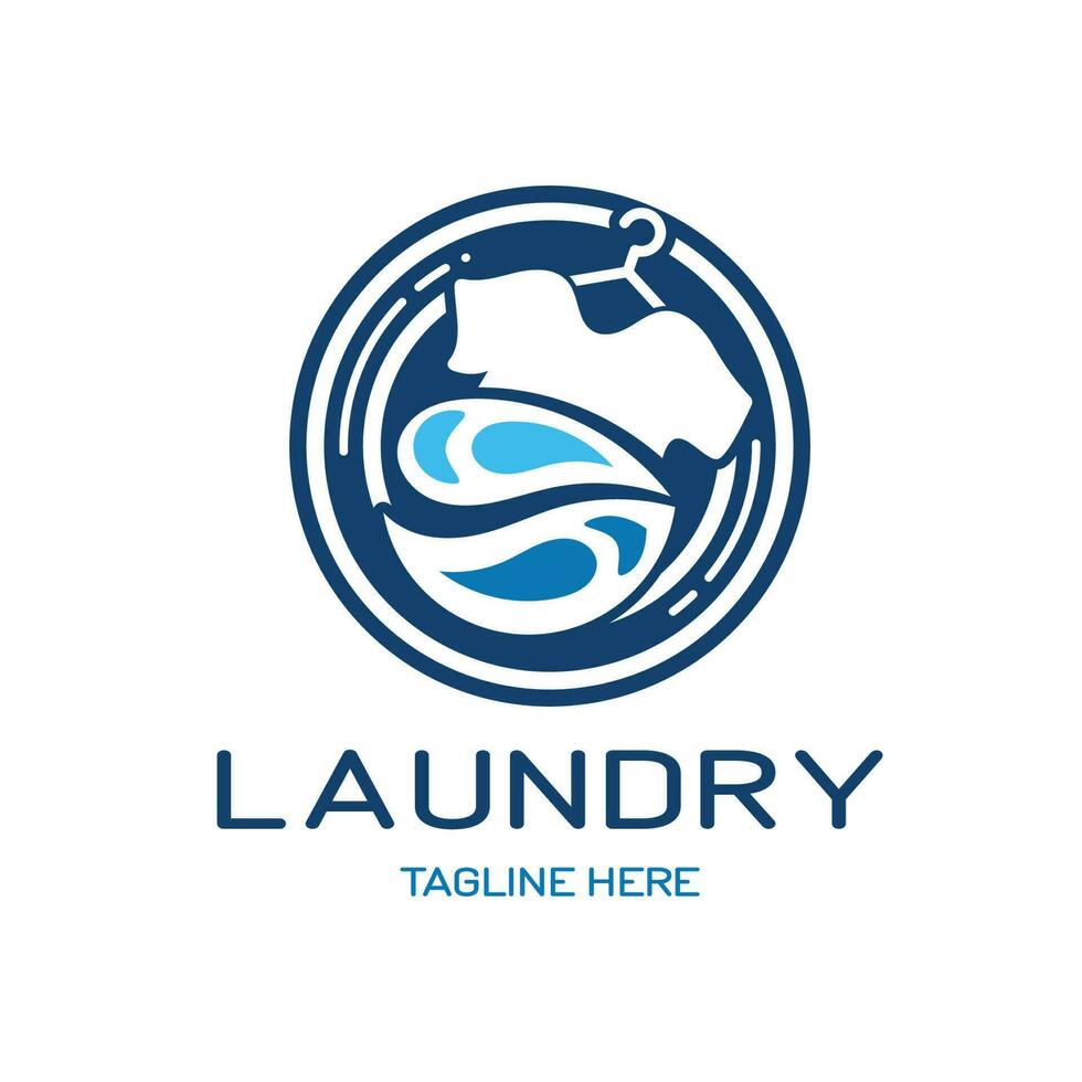 simple creative laundry logo, with the concept of a clothes or clothes washing machine, foam. water drops, logo for washing, clothes deodorizer, badge, company vector