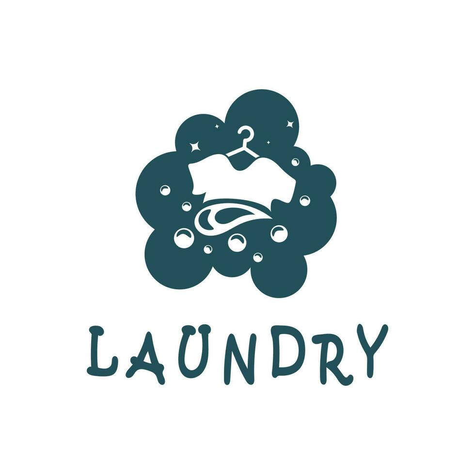 sencillo creativo lavandería logo, con el concepto de un ropa o ropa Lavado máquina, espuma. agua gotas, logo para Lavado, ropa desodorizante, insignia, empresa vector