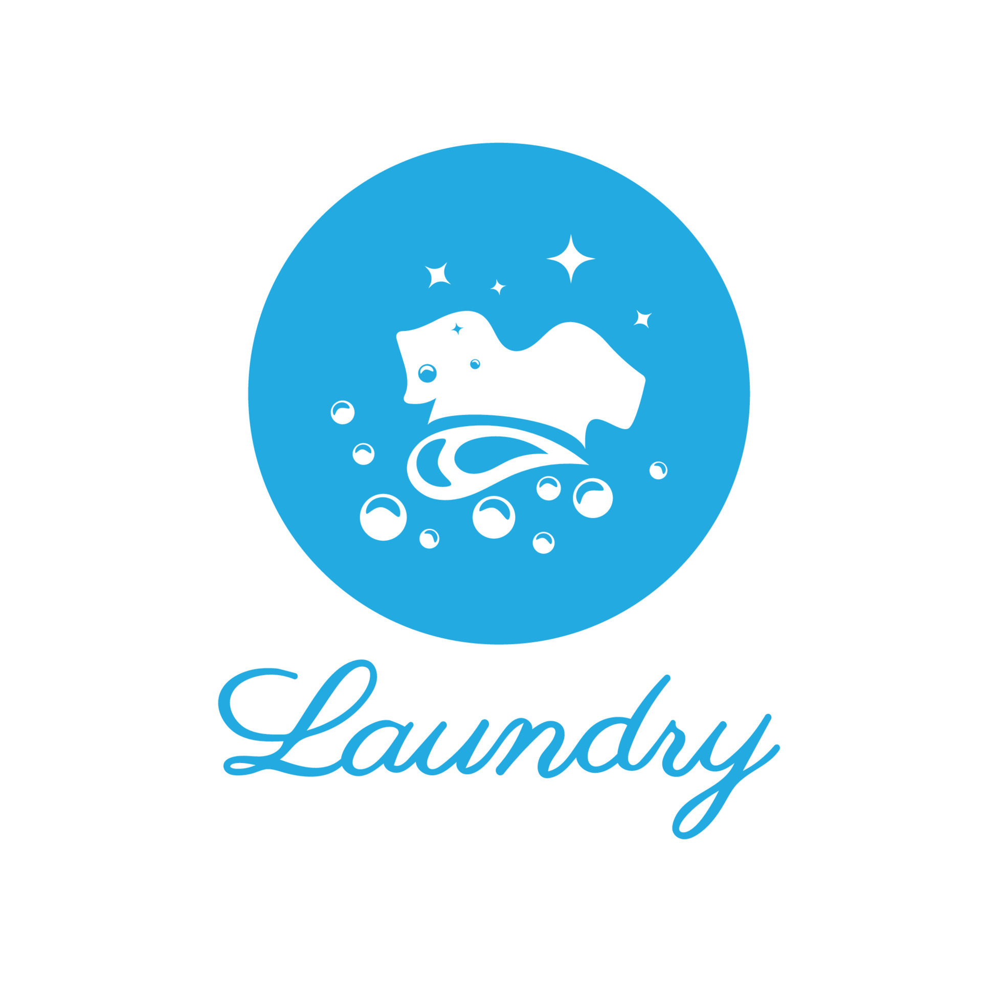 simple creative laundry logo, with the concept of a clothes or clothes