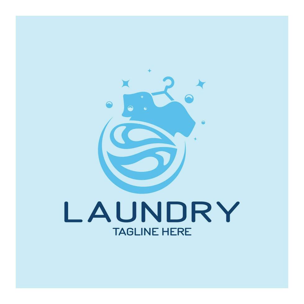 simple creative laundry logo, with the concept of a clothes or clothes washing machine, foam. water drops, logo for washing, clothes deodorizer, badge, company vector