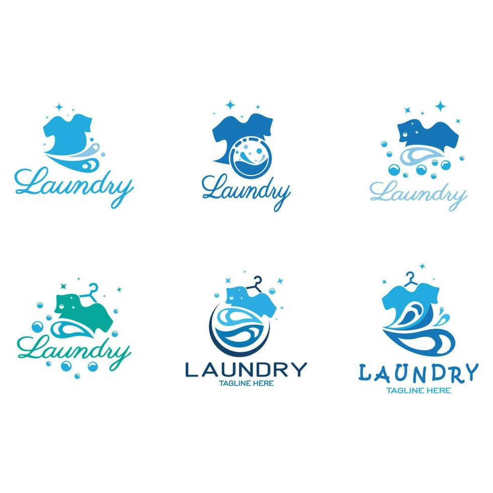 simple creative laundry logo, with the concept of a clothes or clothes washing machine, foam. water drops, logo for washing, clothes deodorizer, badge, company vector