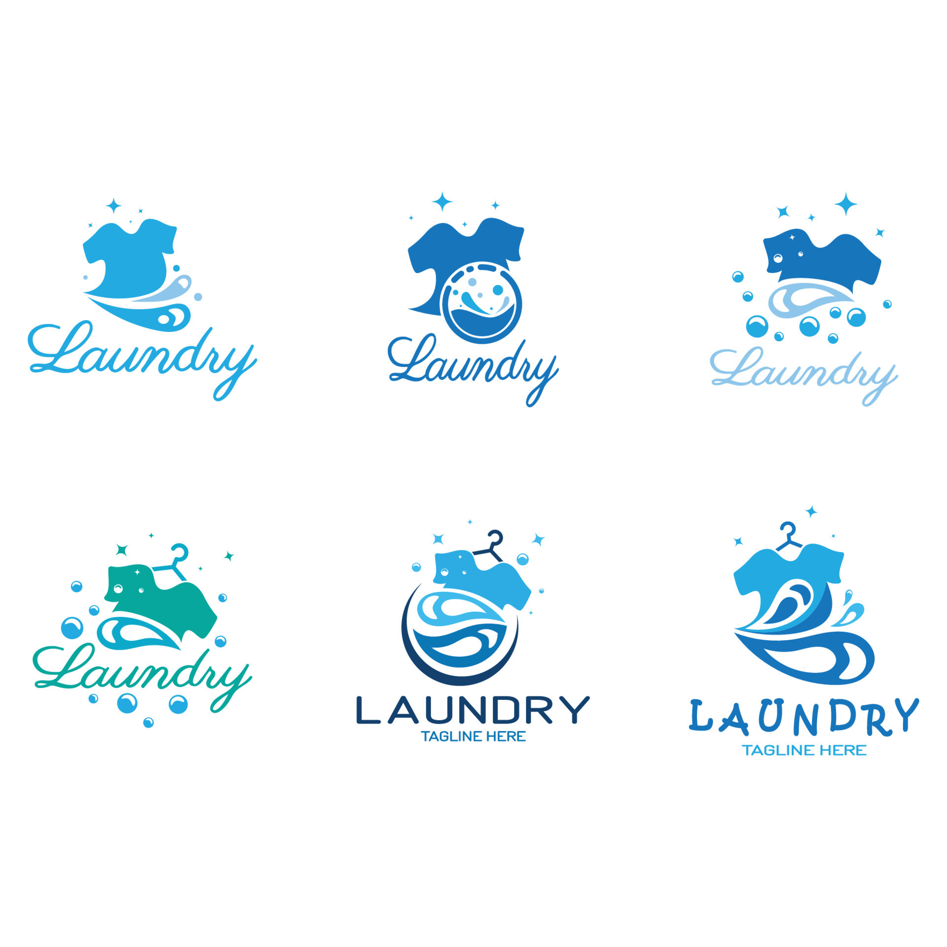 simple creative laundry logo, with the concept of a clothes or clothes