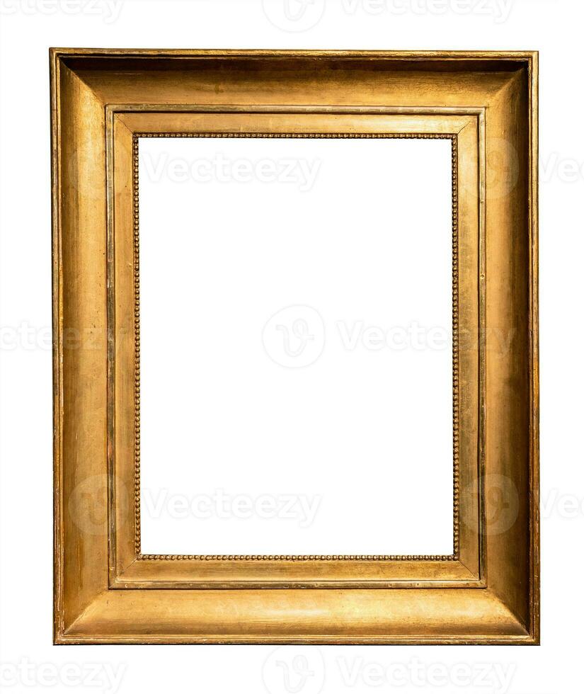 old vertical classic wide golden picture frame photo