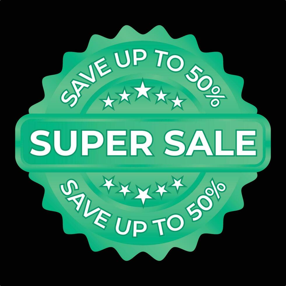 Super Sale, Limited Offer and Sale badge, sales discount label, tagline, price label badge for 50 percent discount sticker for digital marketing promotion vector