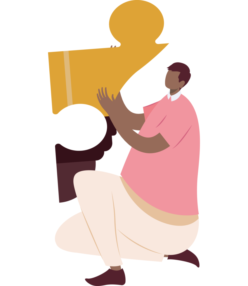 afro man with puzzle png