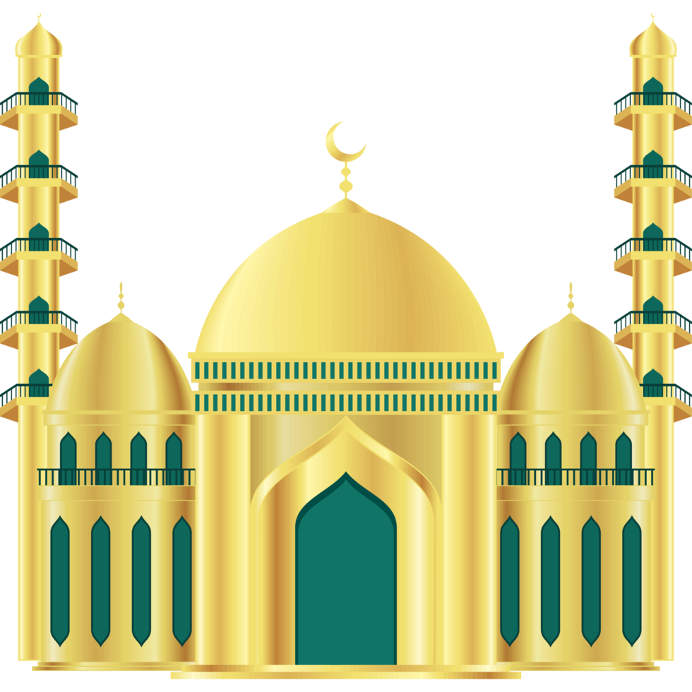 muslim mosque golden facade png
