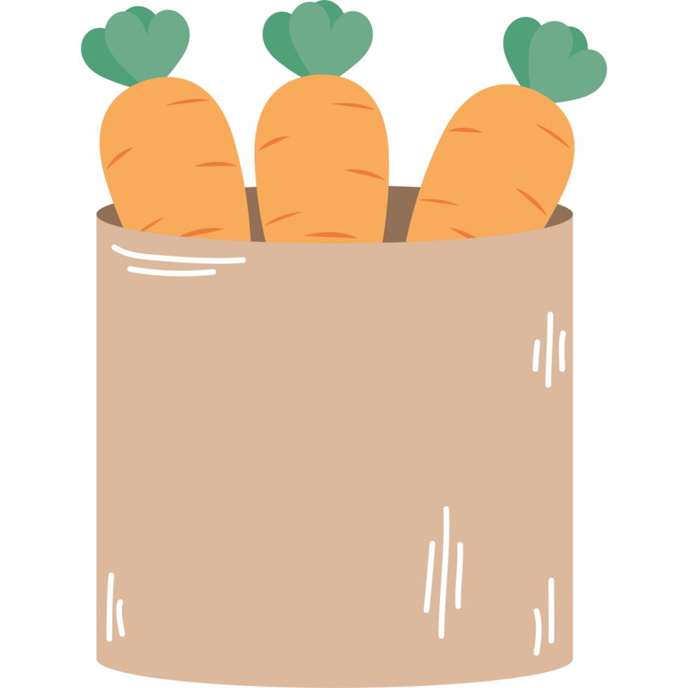 paper bag with carrots png