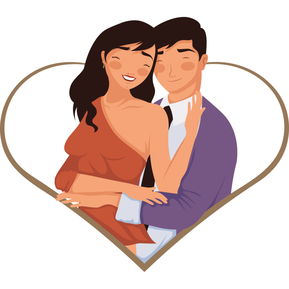 lovers couple in heart png