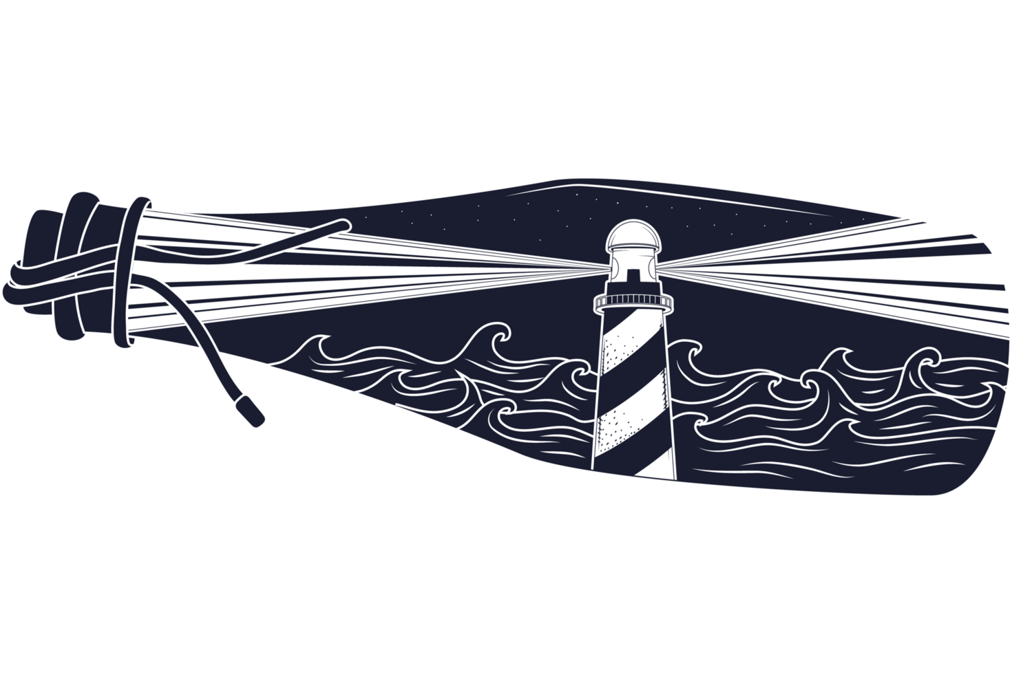 surreal sea bottle png