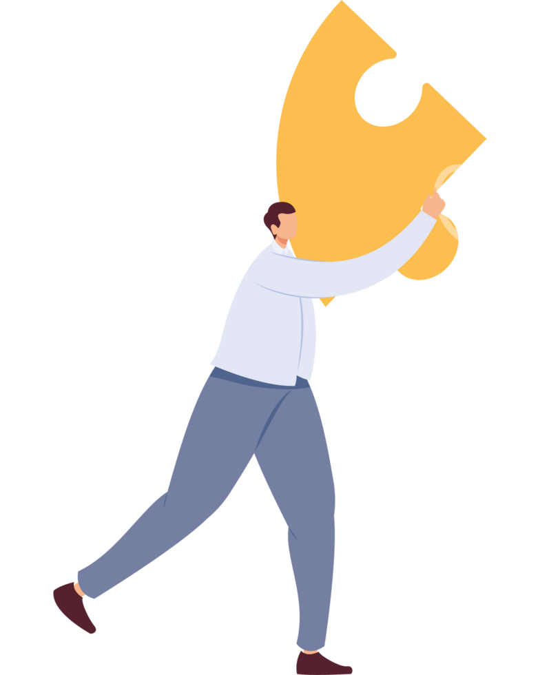 elegant businessman with puzzle png