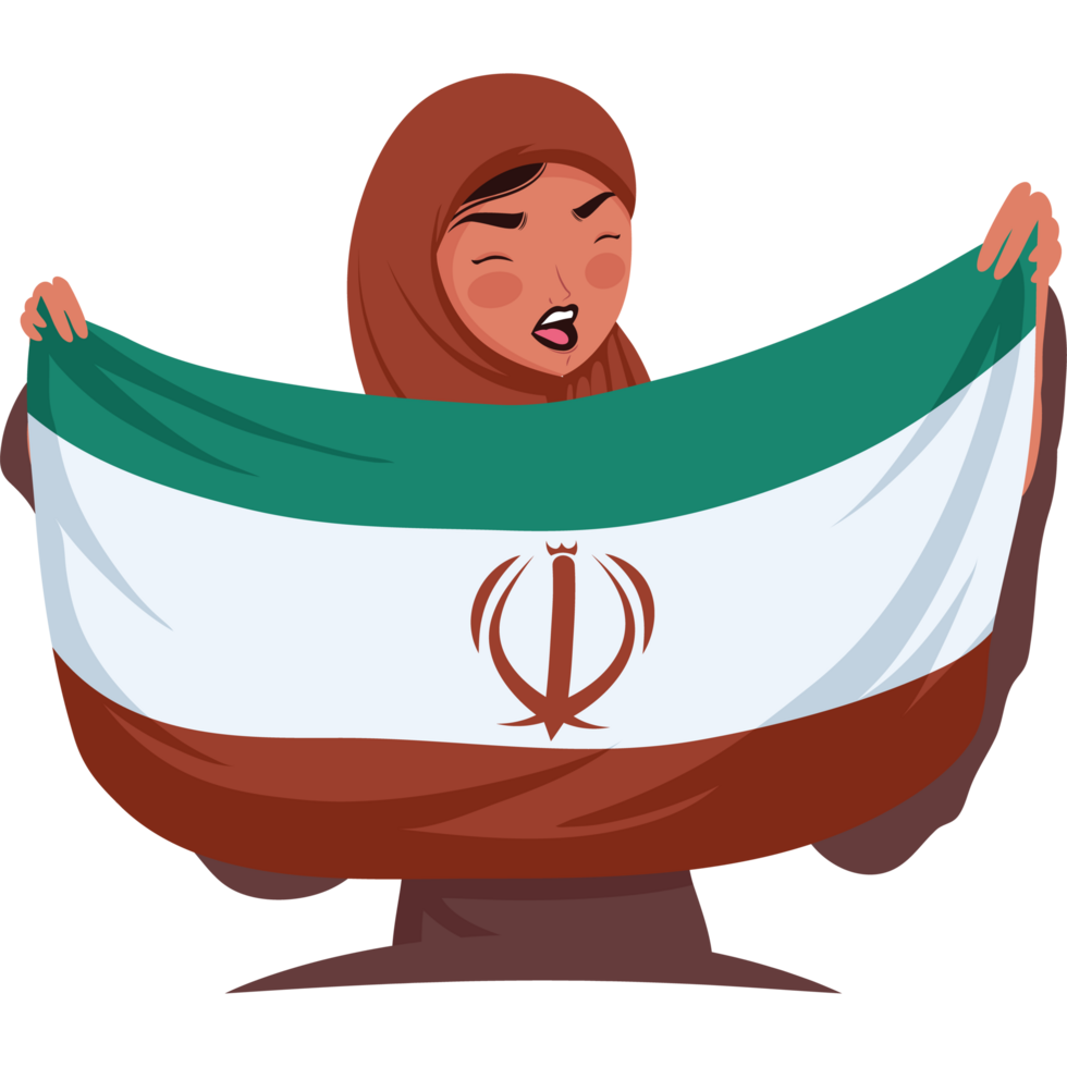 iranian woman with flag png
